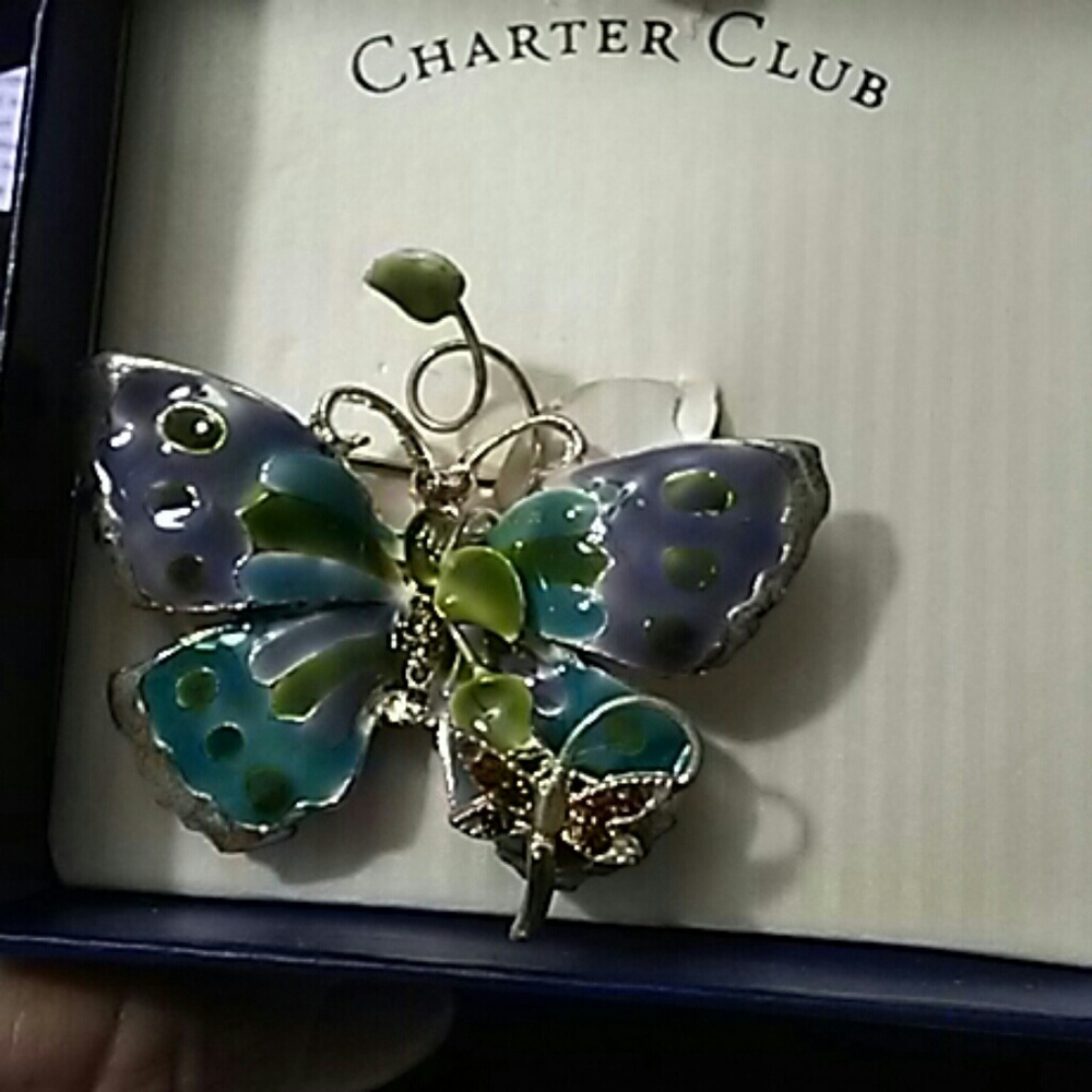 Charter Club butterfly pin brooch